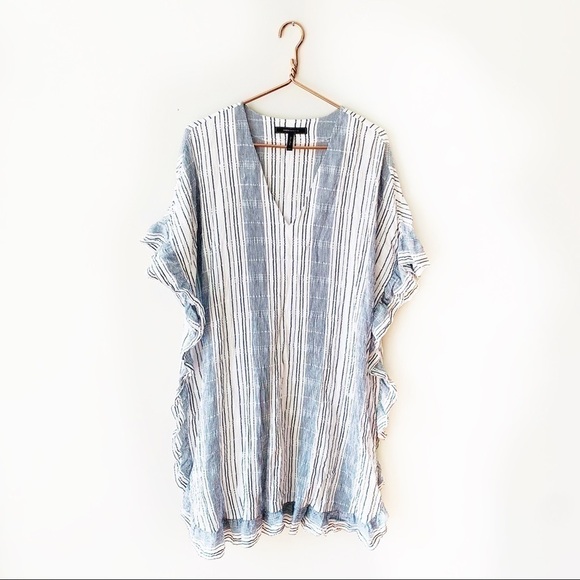 BCBGMaxAzria | Dove Ruffled Kaftan Dress Medium - Picture 2 of 7